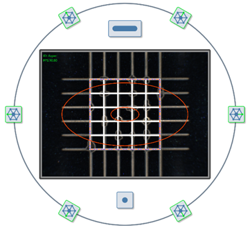 Crosscut preview with grid