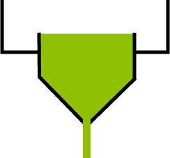 Flow cup cross section diagram