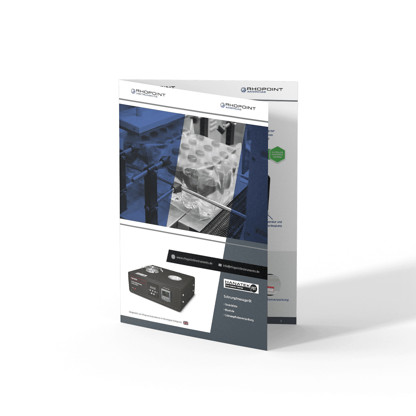 Hanatek Film Shrink Tester (FST) Datasheet (German) - Mockup