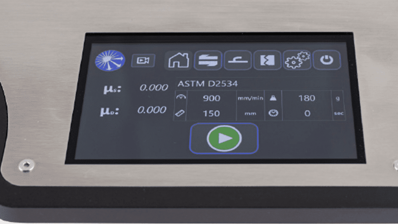 Universal Friction Tester - Touch screen display