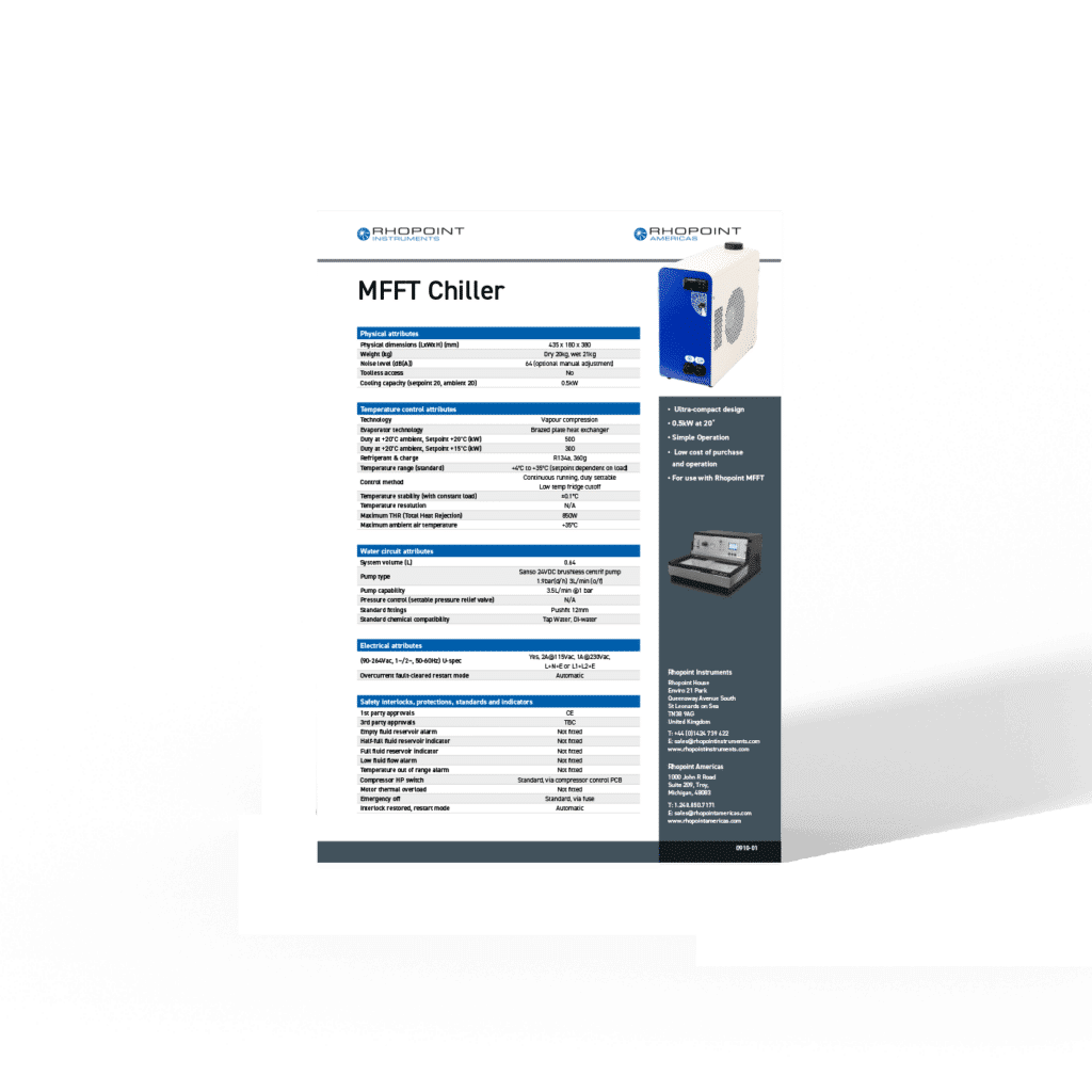 Rhopoint Instruments MFFT Chiller Product Brochure Mockup Image