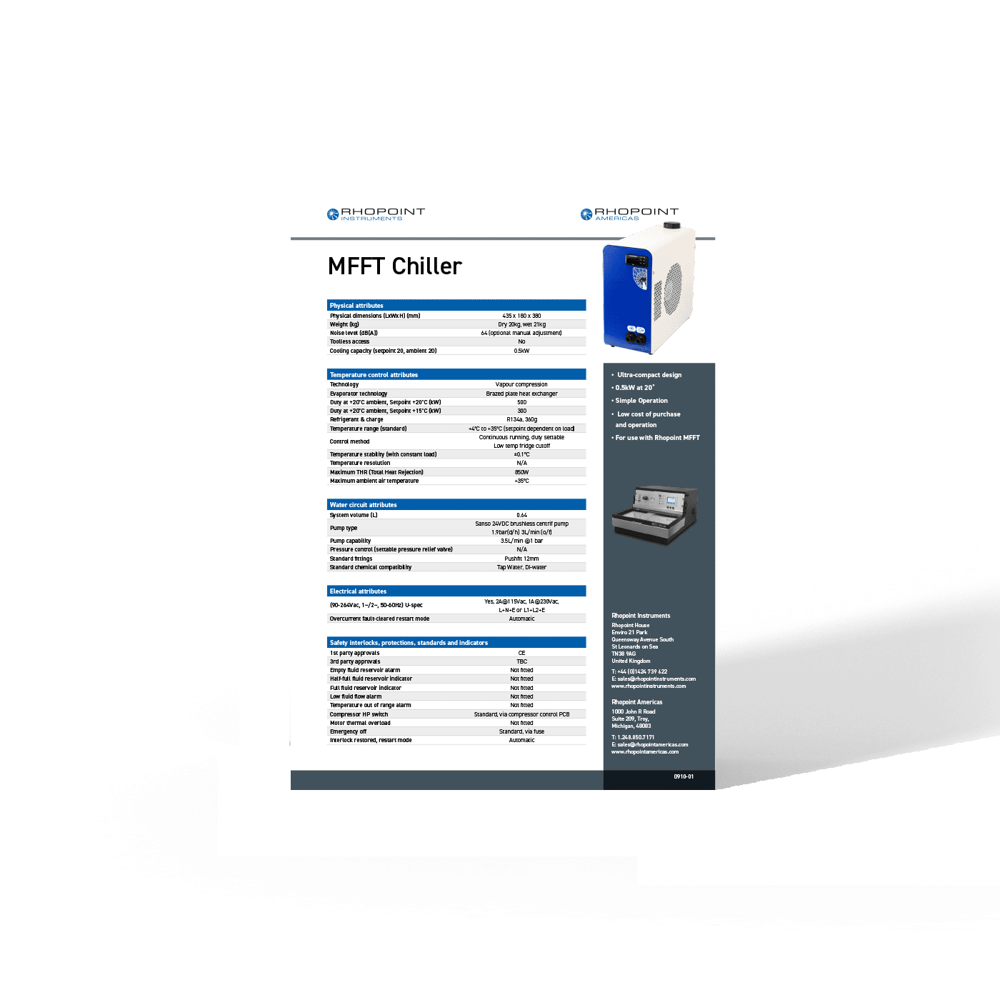 Rhopoint Instruments MFFT Chiller Product Brochure Mockup Image