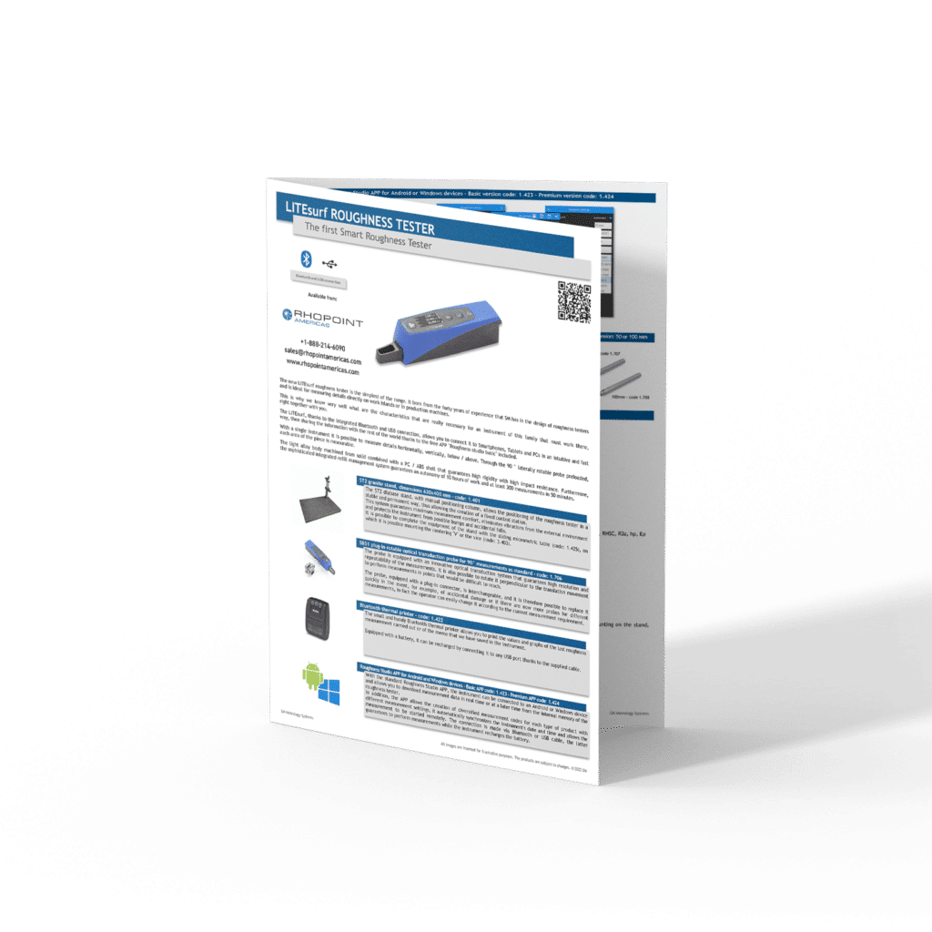 LITEsurf Roughness Tester Datasheet Mockup