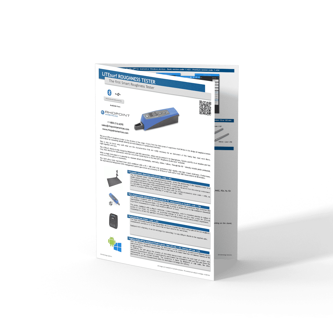 LITEsurf Roughness Tester Datasheet Mockup